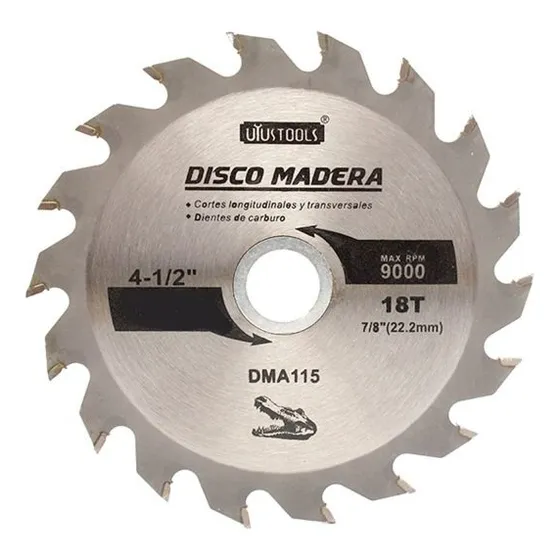 5x Disco Sierra Circular 4 1/2'' 18 Dientes Esmeril