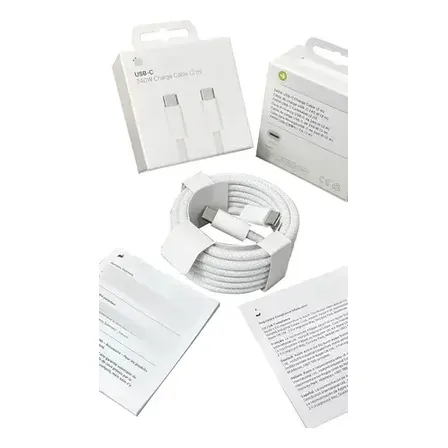 Cabo Carregador 2metros P/ iPhone 15 E 16 Original Apple +nf Branco