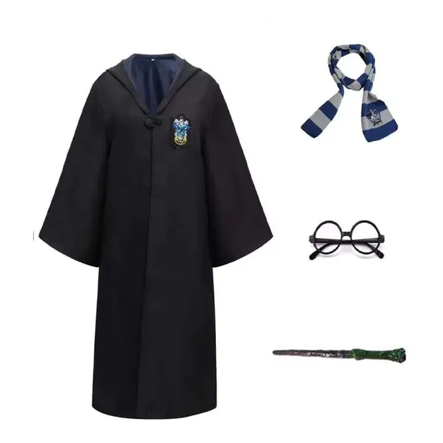 Kit Capa Harry Potter Varita, Bufanda, Gafas Talla Adulto