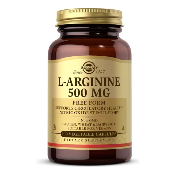Suplemento Solgar L-arginina 500 Mg 100 Cápsulas Vegetales