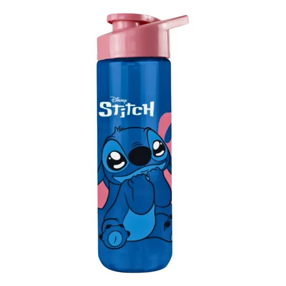 Garrafa De Água Stitch Squeeze 700ml Academia Escolar Cor Rosa