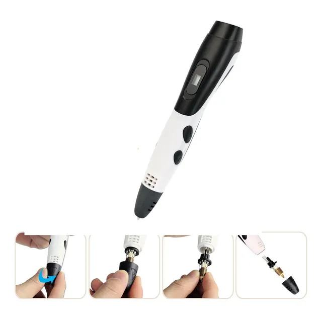 Lapiz Impresora 3d Smaffox Sm-01 Lcd Estuche 54mts - Blanco