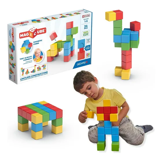 Geomag bloques Magneticos  magicube cubos 24 piezas Cantidad de piezas 24