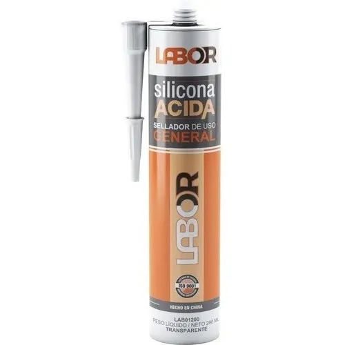 Sellador Silicona Acida Transparente Labor 280 Ml Mm Cartuch