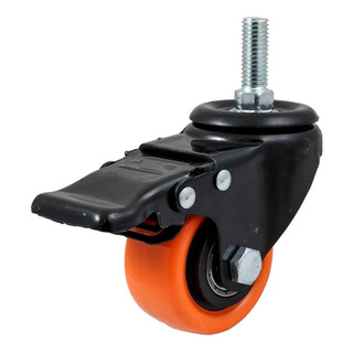 Rodaja Naranja 4 Poliuretano C/balero Espiga Roscada Freno Rodaja Naranja 4 Poliuretano C/balero Espiga Roscada Freno