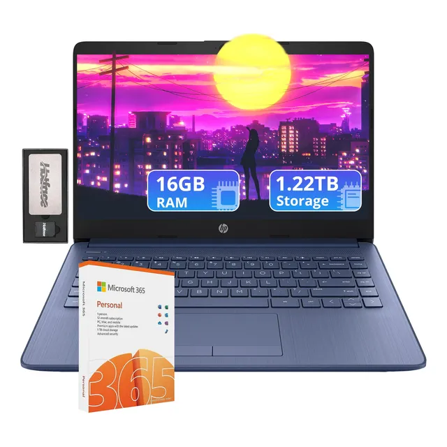 Laptop Hp Stream 14  Intel 4c 16gb 64gb Emmc + 1tb Ssd W11s
