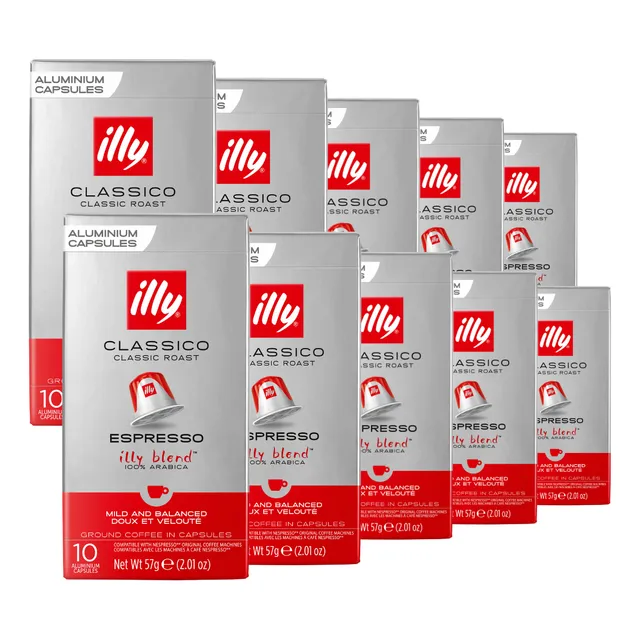 100 Cápsulas Para Nespresso, Café Italiano Illy, Clássico