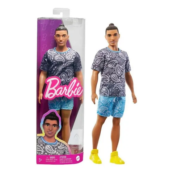 Barbie Boneco Ken Fashionista Moreno Com Coque - Mattel