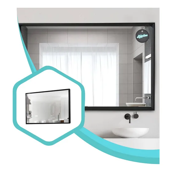 Espejo Pared Rectangular Baño 7050 Marco Hierro Listo Colgar