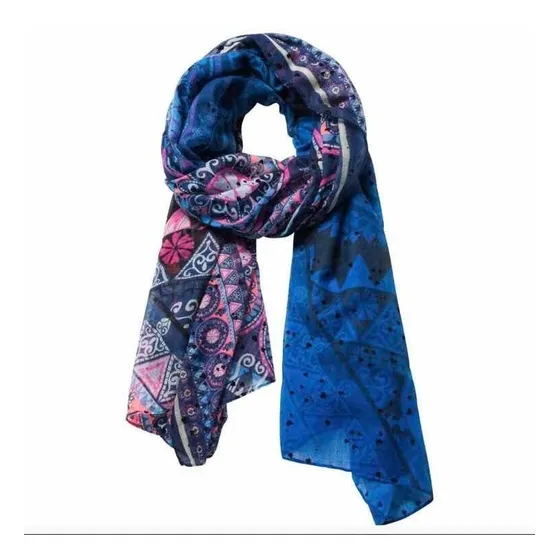 & Pañuelo Azul Desigual Farm Nuevo Con Envío