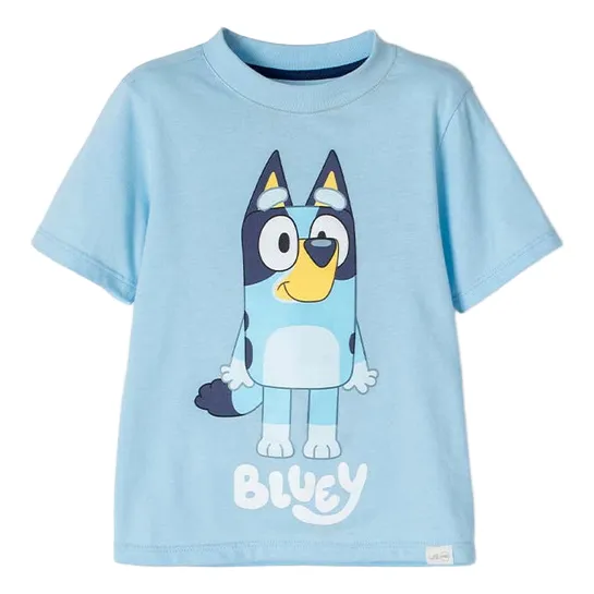 Camiseta De Bluey Manga Corta Azul Unisex 2t A 6t