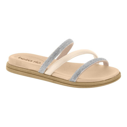 Sandalia Papete Feminina Beira Rio Rasteirinha Strass Tiras Sandalia Papete Feminina Beira Rio Rasteirinha Strass Tiras