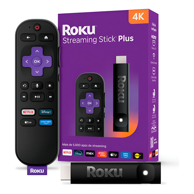 Roku Streaming Stick Plus 4K com Controle por Voz Roku Streaming Stick Plus 4K com Controle por Voz