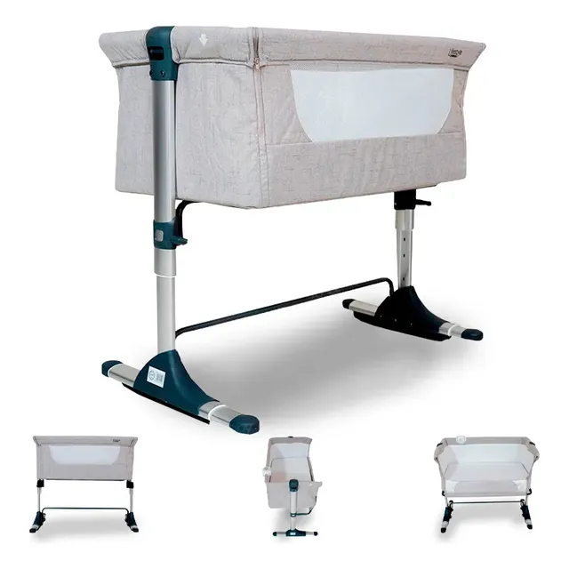 Cuna De Bebe Colecho Infanti Vinny Luz Antireflujo Mecedor C Gris Lisa