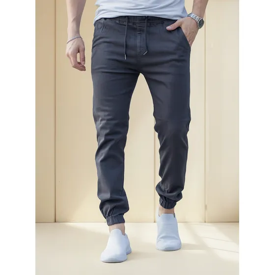 Pantalon Jogger Hombre Gabardina Elastizada Slim Fit Premium