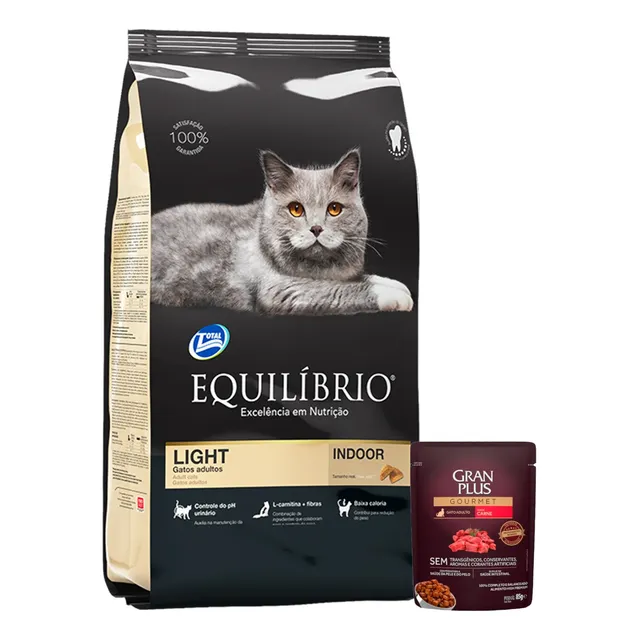 Comida Equilibrio Gato Light 1,5kg + Promo!