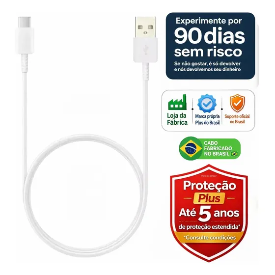 Plus do Brasil Cabo Usb Turbo Tipo C Compativel Com Samsung Galaxy S25 S24 Plus S23 Fe S22 S21 S20 A16 A15 A22 A13 A14 A55 A53 A54 A06 A05s A20 A21 Apple iPhone 17 16 15 Carplay Auto Android