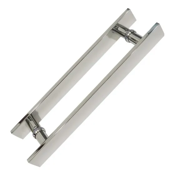 Puxador Duplo Alumínio 30 Cm Barra Chata Porta Pivotante Cor Brilhante