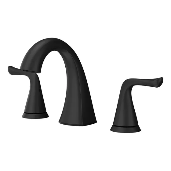 Grifo Lavabo Baño 2 Manija 8  3 Agujero Acabado Negro Mate