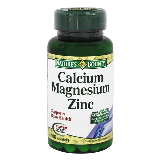 Suplemento Nature's Bounty Calcio-magnesio-zinc 200 Comprimi