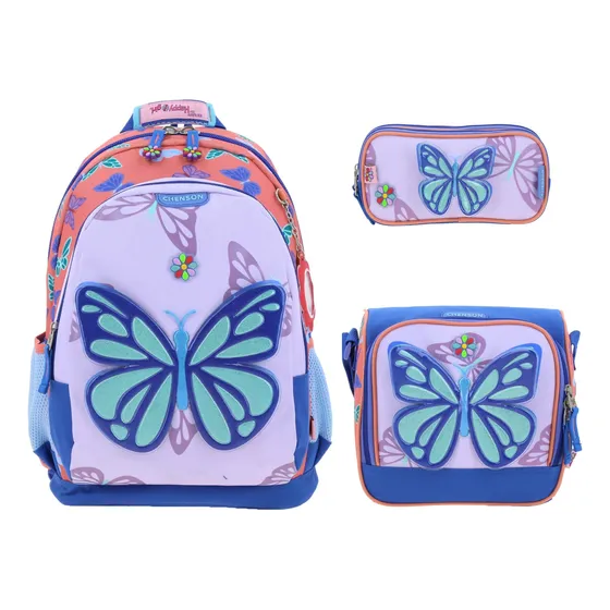 Kit Mochila Lonchera Y Lapicera Happy Girl Buter Vs4248