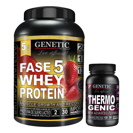 Proteína Fase 5 Thermogenic Fuerza Quemador De Grasa Genetic Sabor Frutilla