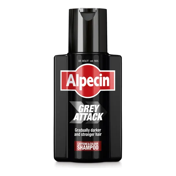 Shampoo Alpecin Grey Attack 200ml Para Hombres Eficaz Tratamiento Anti Canas Y Caída del Cabello Hecho en Alemania