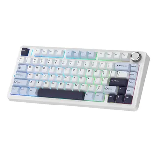 Teclado Mecánico Inalámbrico Aula F75 75% Gamer Rgb Español Azul Marino Español Latinoamérica