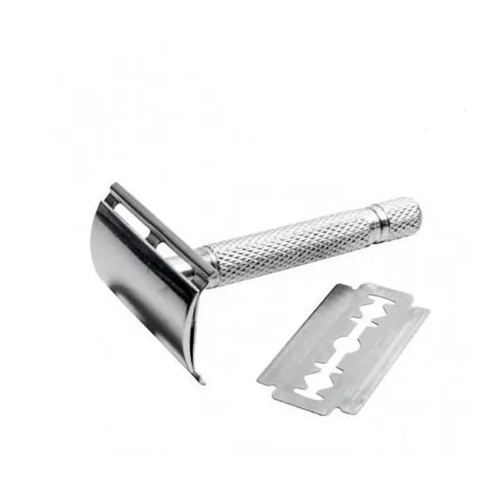Barbeador Estilo Retrô Antigo Metal Para Laminas Manual 
