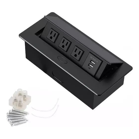 Enchufe Escritorio Placa De Contactos Y Puerto Usb Plegable
