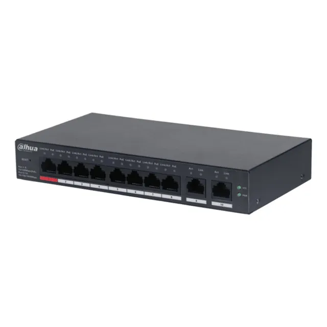 Switch 10 Puertos 8 Puertos Poe 10/100/ 2 Pts Uplink 5.6gbps