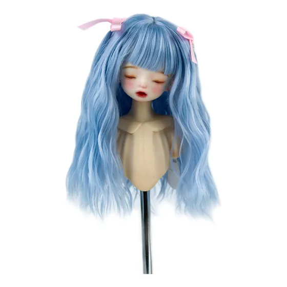 Muziwig Peluca Muñeca Bjd Sd 1 6 Para Mujer Niña Larga Azul