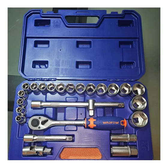  Kit Dados Llave Tubo Ratchet De 1/2  Wadfow 25 Piezas