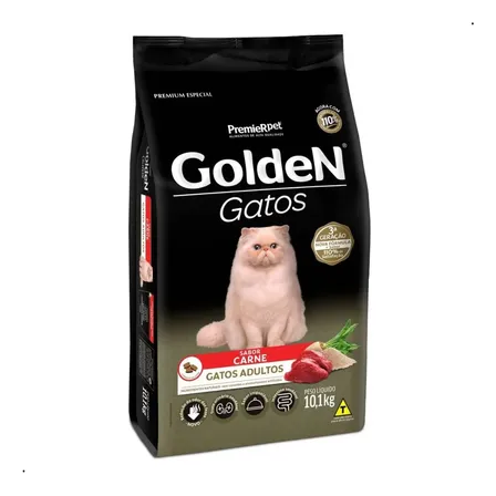 Ração Golden Gatos Adultos Sabor Carne 10,1kg