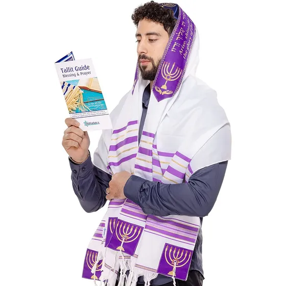 Tallit De Oración Holyudaica 60,96 X 182,88 Cm Violeta