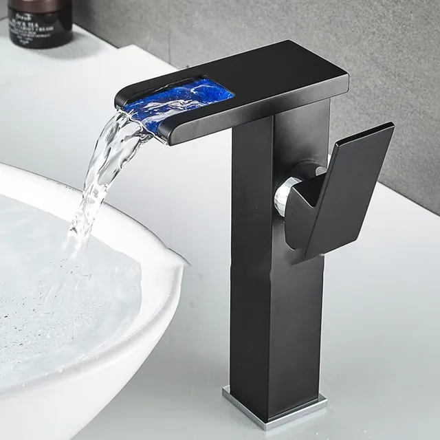 Grifo Lavabo Baño Led Luz Cambiante 3 Colores Llave Lavabo