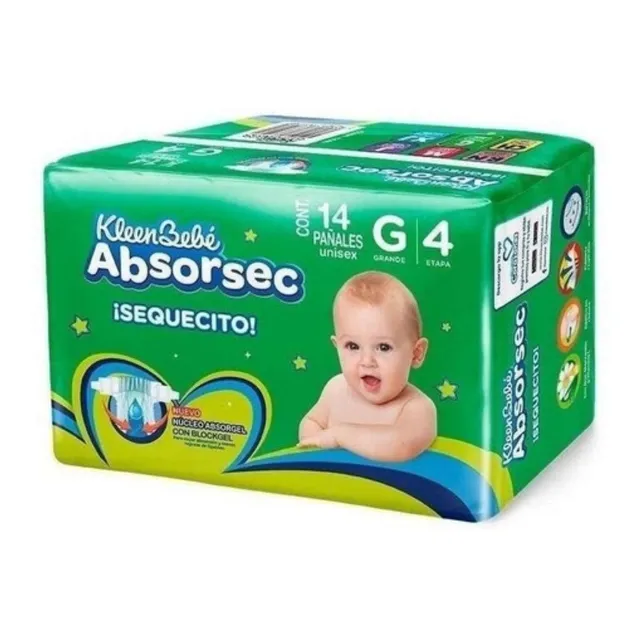 Pañal Kleen Bebé Absorsec Grande 84pz