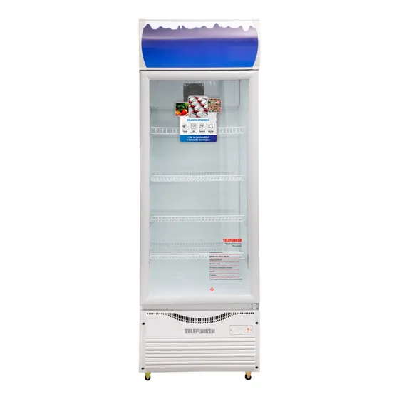 Heladera Exhibidora Vertical Telefunken Exhibidora Tfk-ex330 330 L 1 Puerta Blanca 63 Cm De Ancho