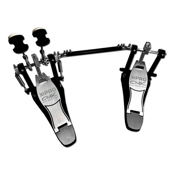 Pedal Duplo Corrente Dupla Calcanhar Fixo  P/bumbo Canhoto