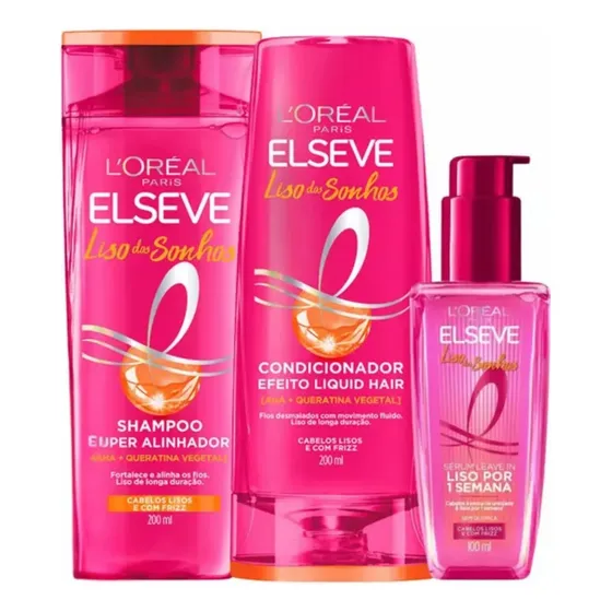 Kit Shampoo + Condicionador + Sérum Liso Dos Sonhos - Elseve