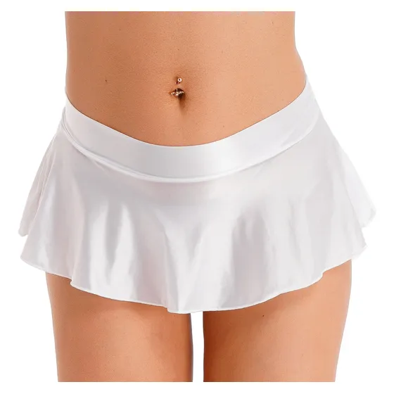 Micro Mini Saia Sexy Curtinha Sensual Com Babado Godê Brilho