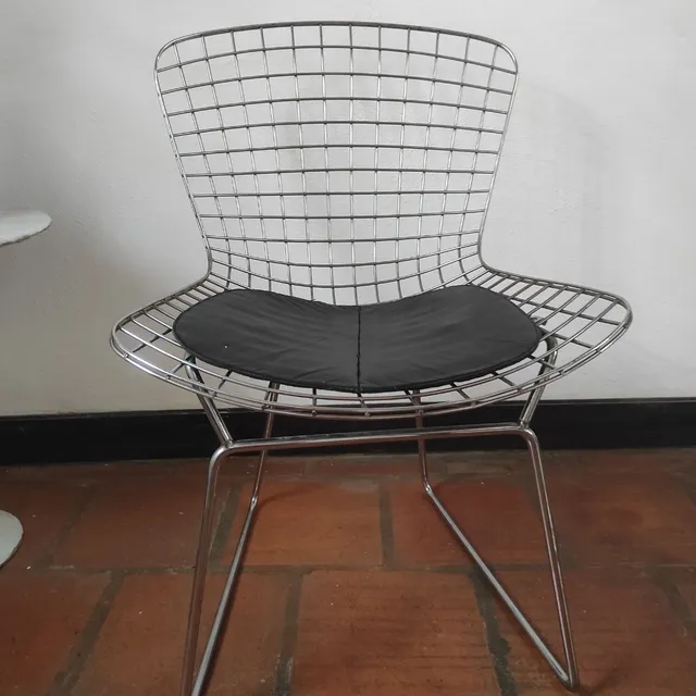 4 Sillas Gaia Bertoia Cromada Usadas Excelente Condiciones