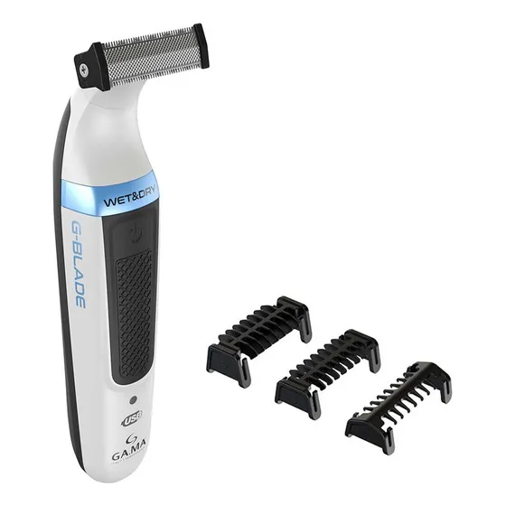 Afeitadora Cortapelo Gama Gblade Usb Cara Cuerpo Perfila Color Blanco