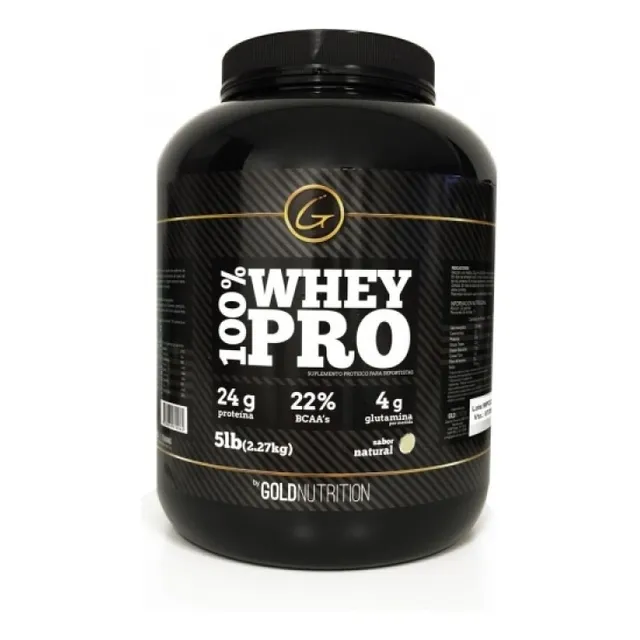 Proteína - 100% Whey Pro 5lb - Gold Nutrition Sabor Natural