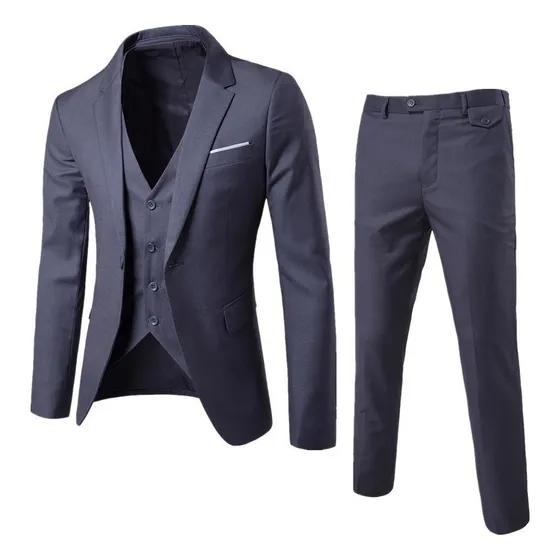 Trajes De Tres Piezas Para Hombre De Color Sólido 2022 [u]