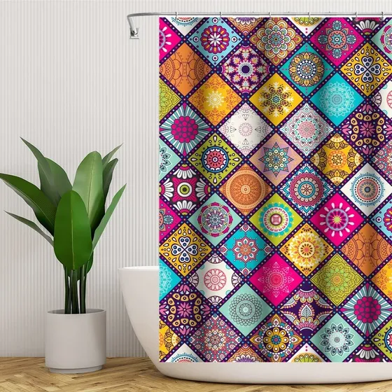 Cortina Ducha Bohemia 47  Ancho X 71  Largo Patron Floral