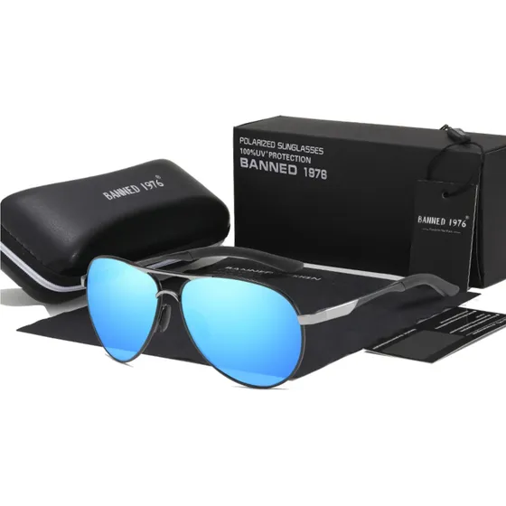 B Gafas Sol Polarizadas Hd Uv400 Banned Aviador Hombre Mujer