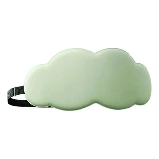 Antifaz Nube Contorno 3d Seda Dormir Relajación Adaptable Verde Antifaz Seda Modelo Nube