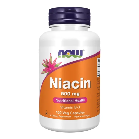 Now Niacin Vitamina B-3 500mg 120 Cápsulas Vegetarianas 