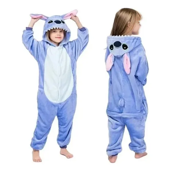 Pijama Stich Enterito Niños Suave Disfraz Abrigado Supersoft
